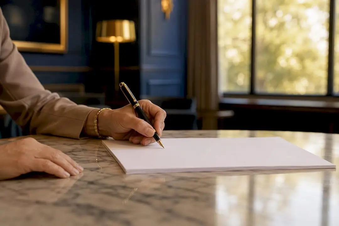 Hand signing power of attorney document